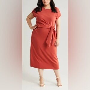 Nordstrom Tie Waist Midi Dress 2x Plus Size